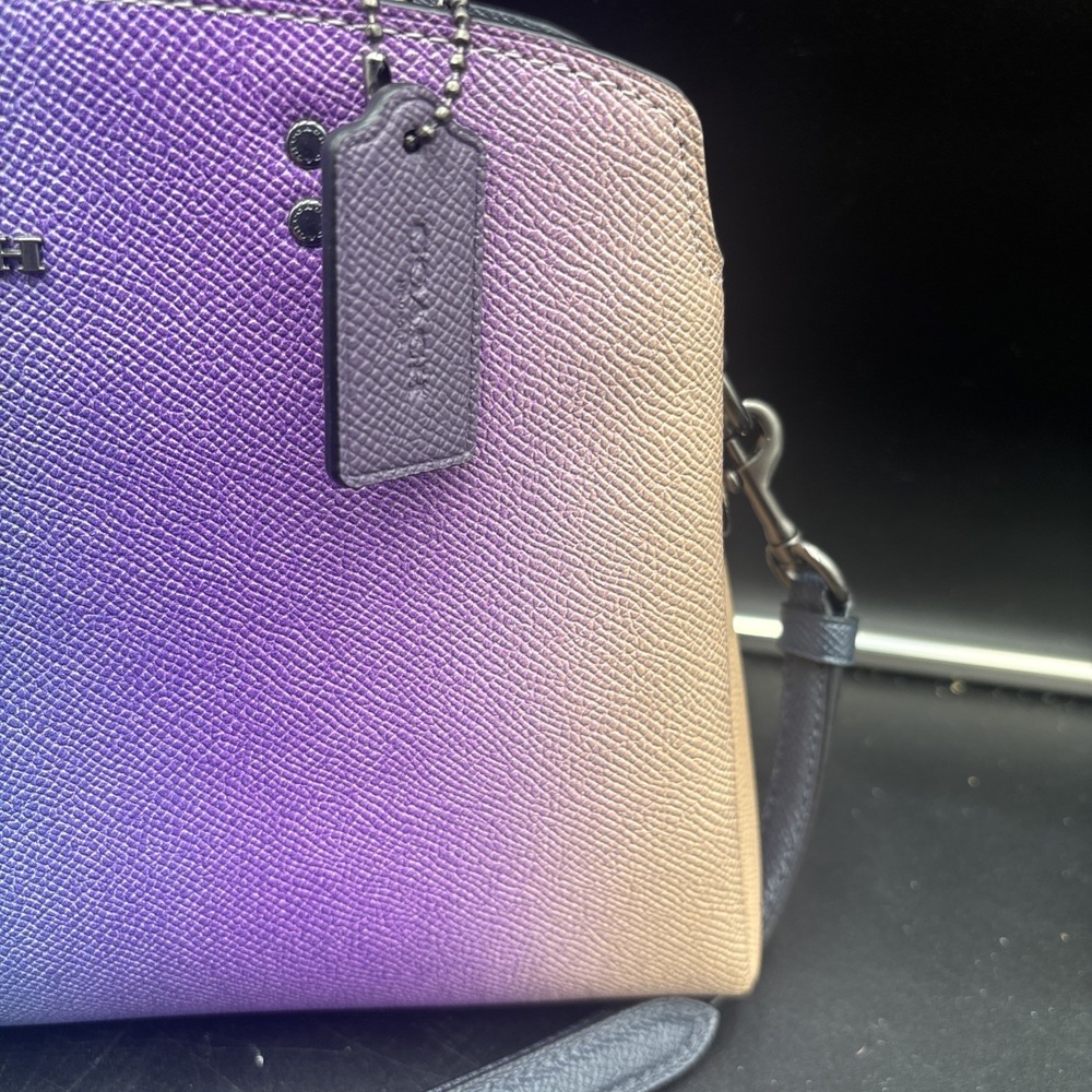 Coach Mini Lillie Carryall Rainbow Ombré Satchel 10"x7" No. A2080-91055 Purple - Picture 3 of 12